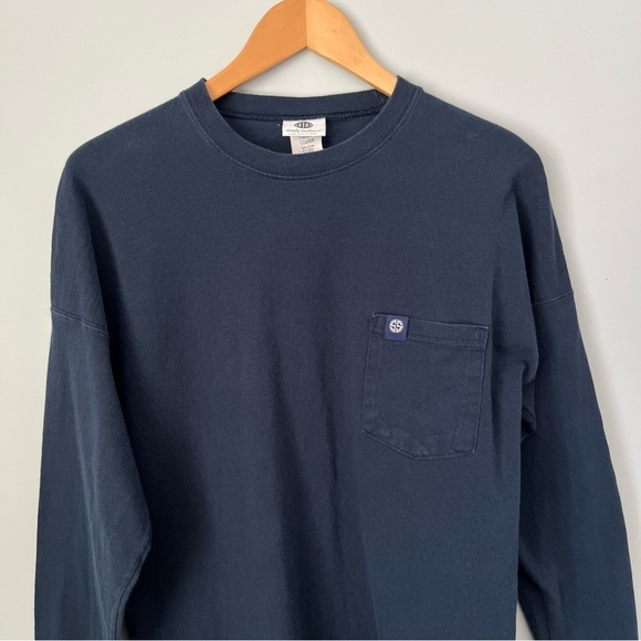 Simply Southern Collection Sail Away Navy Blue Oversized Long Sleeve Shirt Sz S - Picture 3 of 14